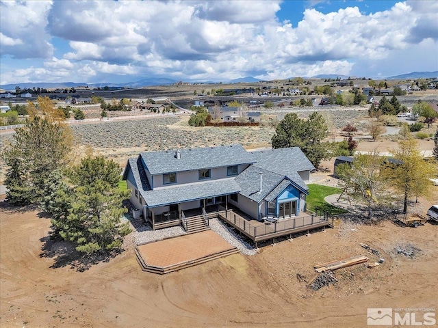 aerial view featuring a mountain view