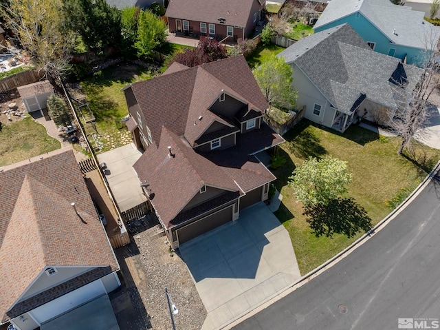 drone / aerial view featuring a residential view