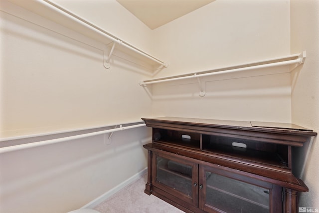 walk in closet with carpet