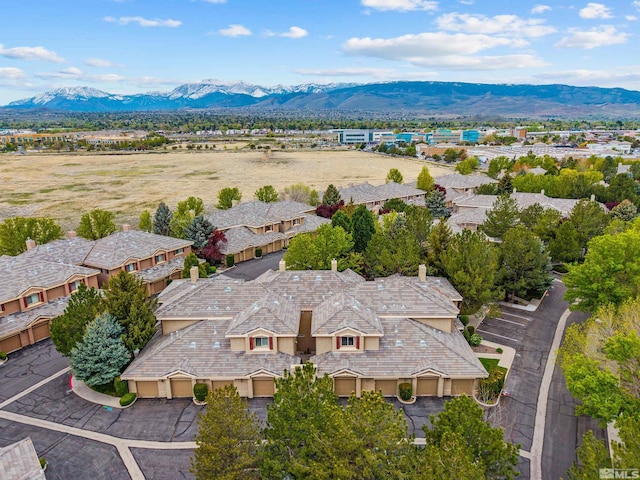 aerial view with a mountain view
