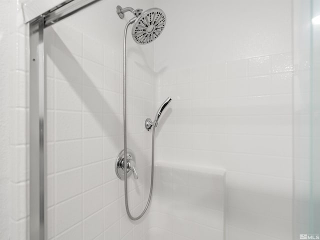 bathroom view of a tile shower