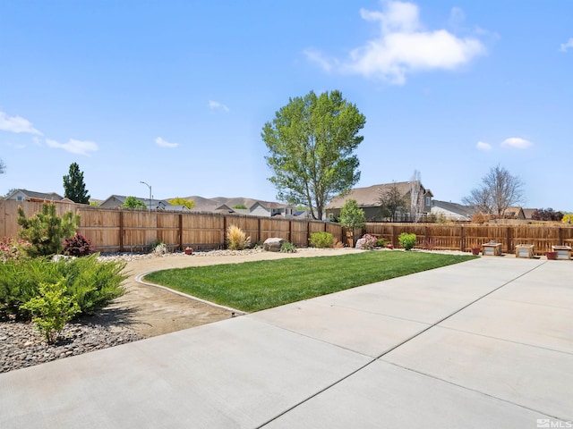 view of yard with a patio area