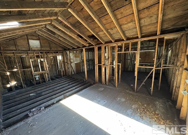 misc room featuring lofted ceiling