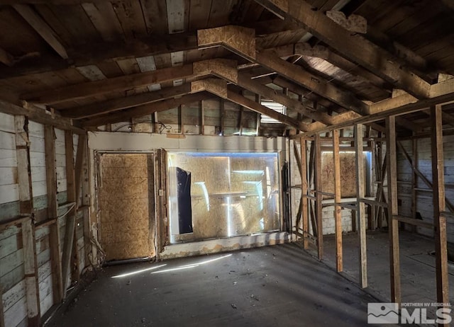 misc room featuring vaulted ceiling