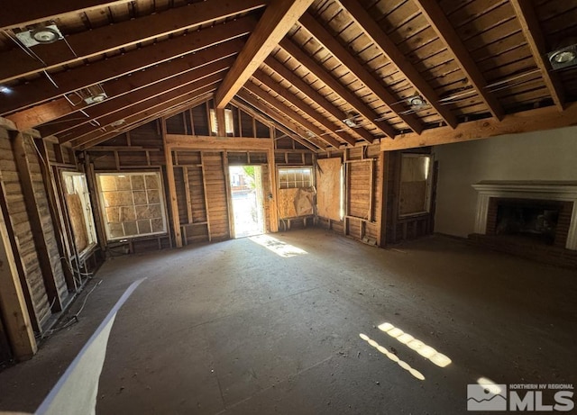 view of unfinished attic