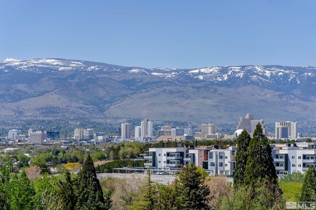 mountain view with nearby urban area