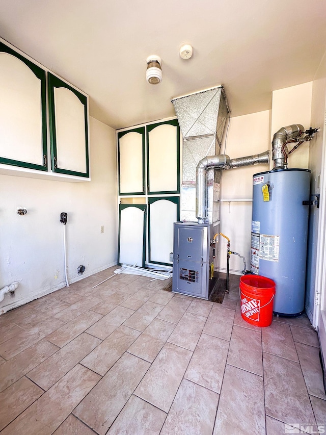 utilities featuring gas water heater and heating unit