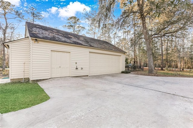 view of garage