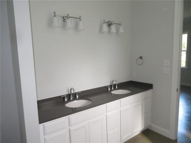 bathroom featuring dual bowl vanity