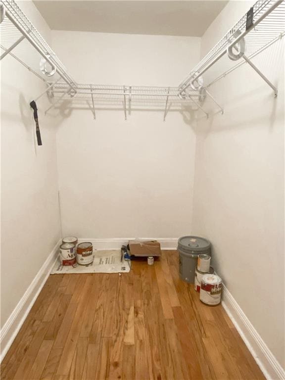 walk in closet featuring light wood-type flooring