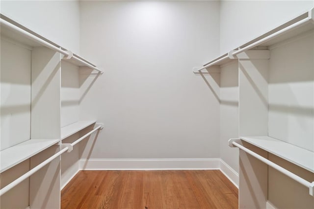 walk in closet featuring light hardwood / wood-style floors