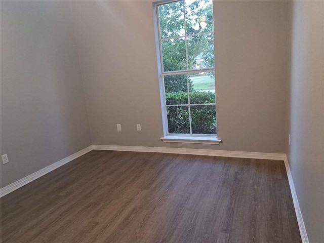 spare room featuring dark hardwood / wood-style flooring