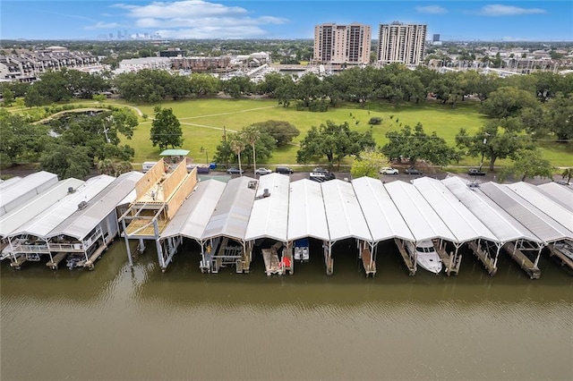 exterior space featuring a water view