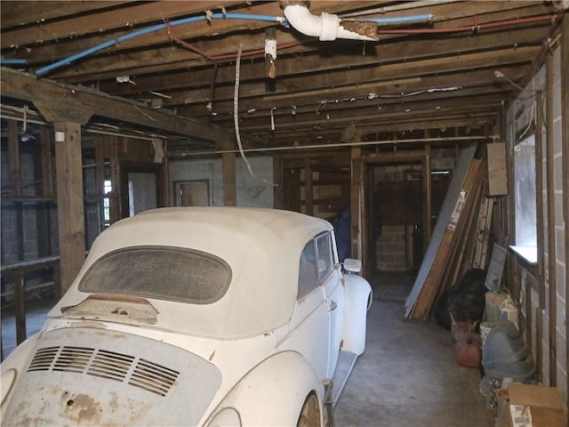 interior space with concrete floors