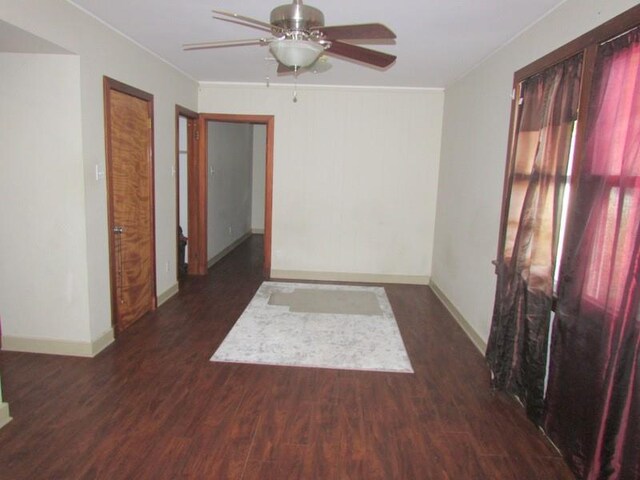 3701 Elysian Fields Ave, New Orleans, LA 70122 - empty room featuring dark hardwood / wood-style floors and ceiling fan