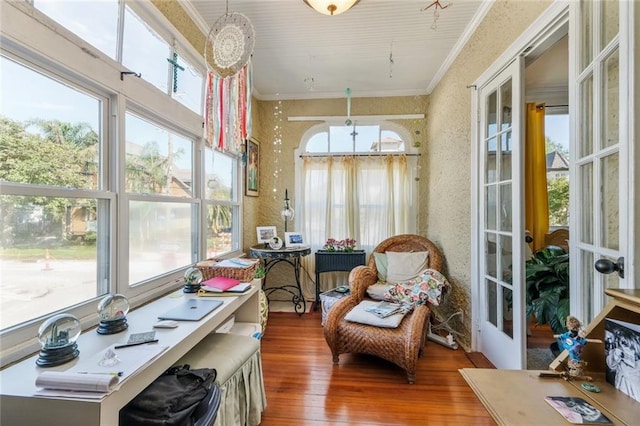 sunroom / solarium with french doors