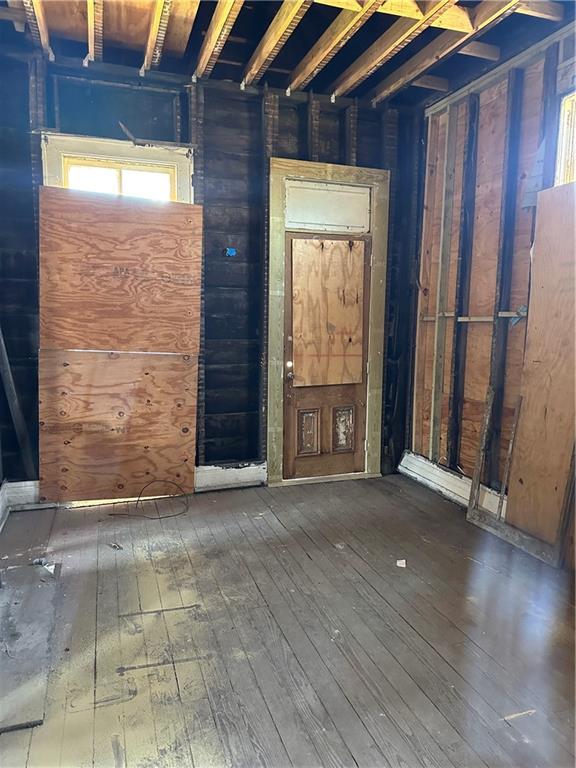 interior space featuring dark hardwood / wood-style flooring