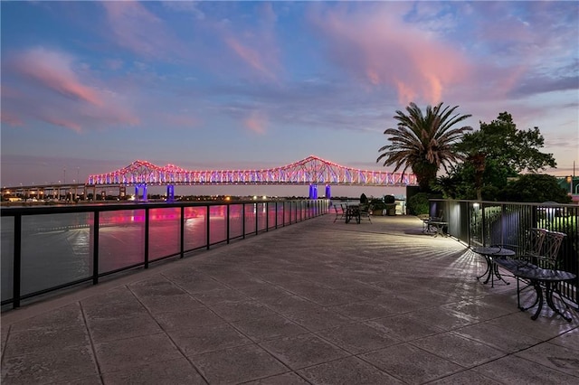 view of property's community featuring a water view