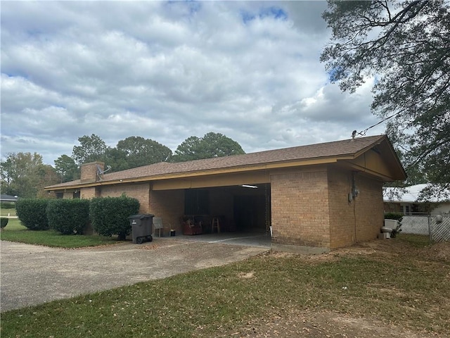 view of property exterior featuring a garage