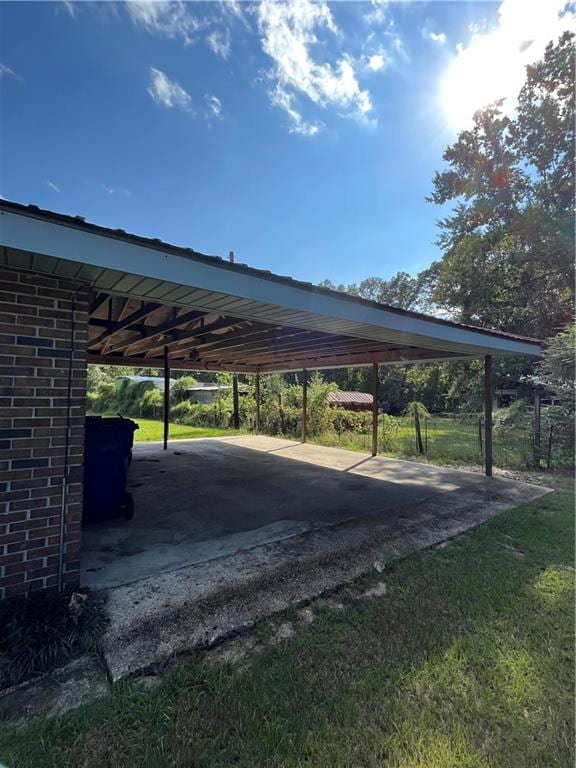 view of parking featuring a carport