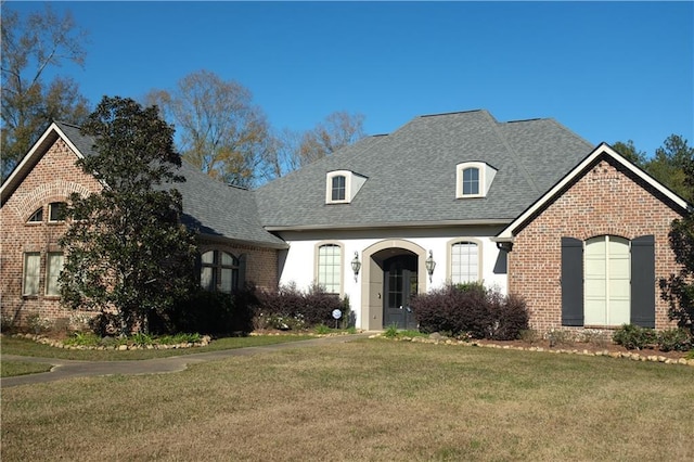 view of front facade featuring a front lawn