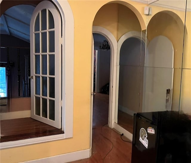 interior space featuring lofted ceiling