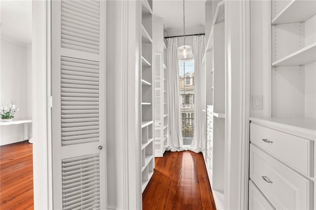 hall featuring dark hardwood / wood-style floors