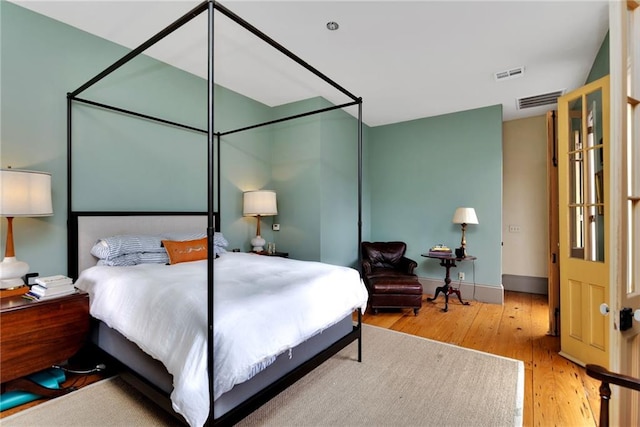 bedroom featuring light hardwood / wood-style flooring