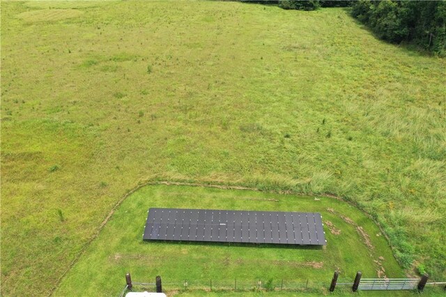 drone / aerial view with a rural view