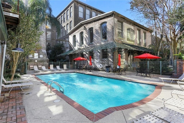 view of pool with a patio