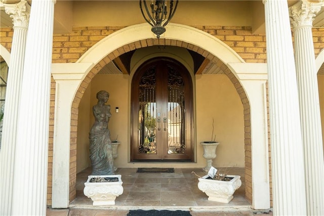 entrance to property with french doors