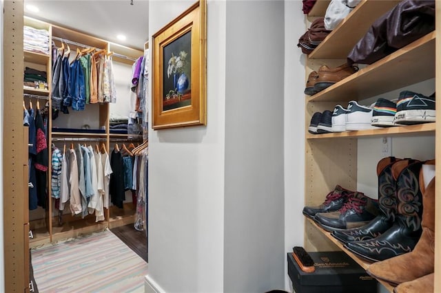 view of walk in closet