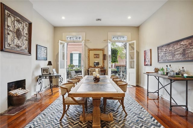 dining room featuring dark wood-type flooring