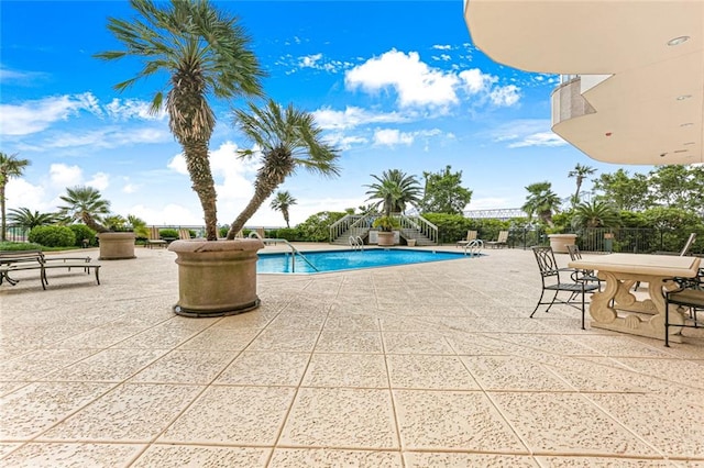 view of pool featuring a patio area