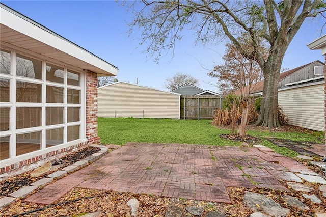 view of yard with a patio area