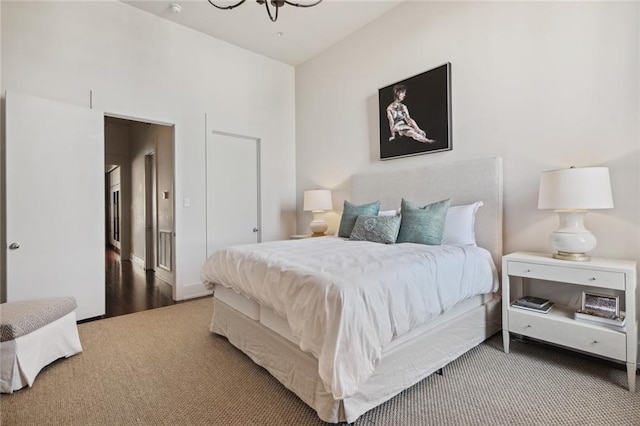 bedroom featuring dark hardwood / wood-style floors