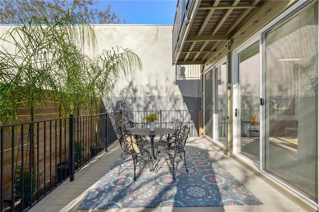 view of patio / terrace featuring a balcony