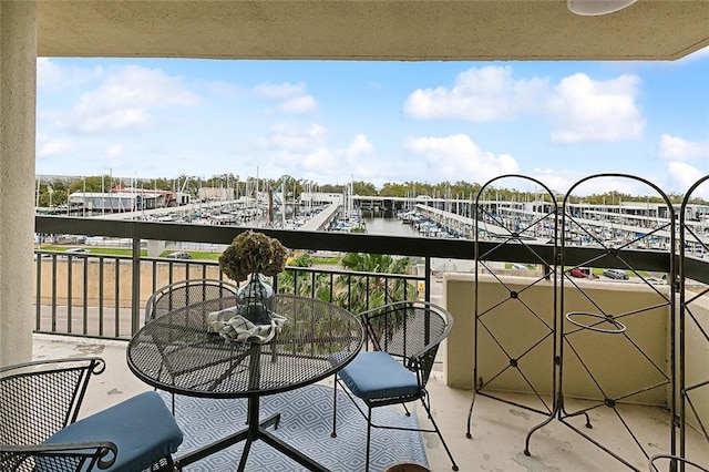 balcony with a water view