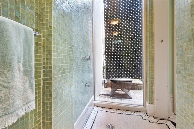 bathroom featuring walk in shower