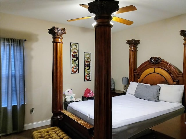 bedroom with ceiling fan