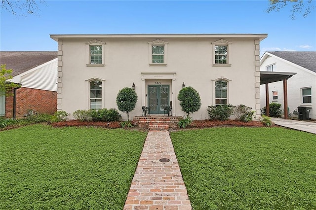 view of front of house featuring a front yard