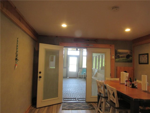 view of tiled dining area