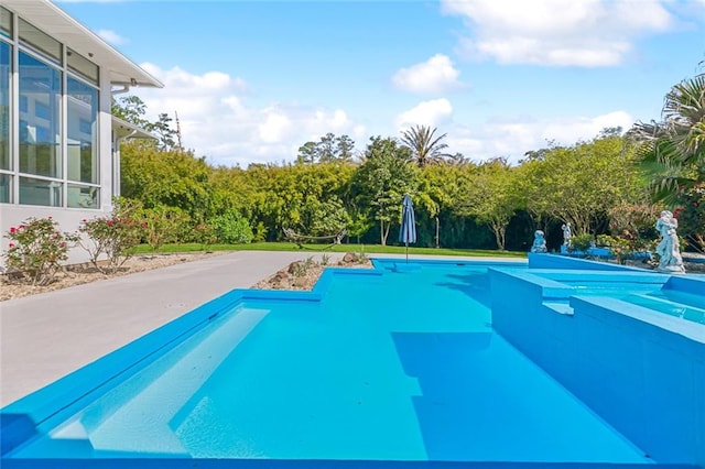 view of pool featuring a patio