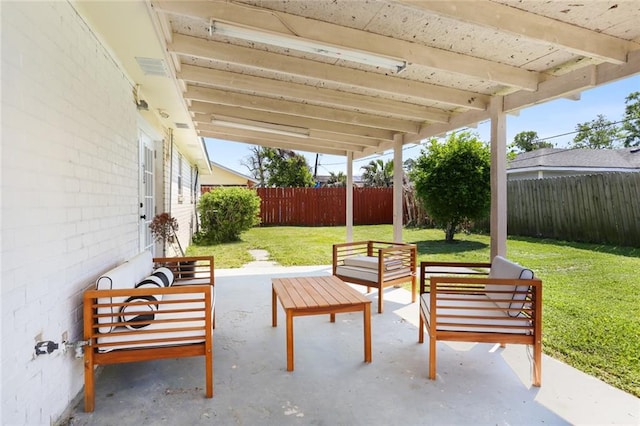 view of terrace with outdoor lounge area