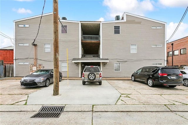 view of building exterior featuring central AC unit