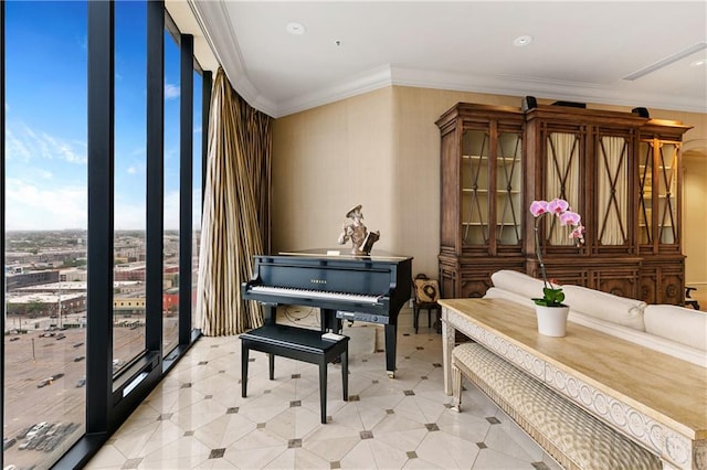 miscellaneous room featuring crown molding