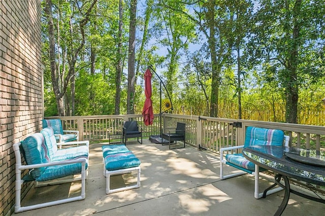 view of terrace featuring an outdoor hangout area