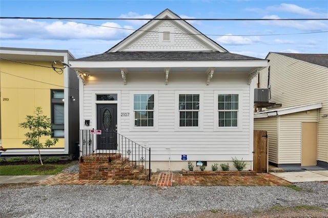 view of front of property featuring central AC