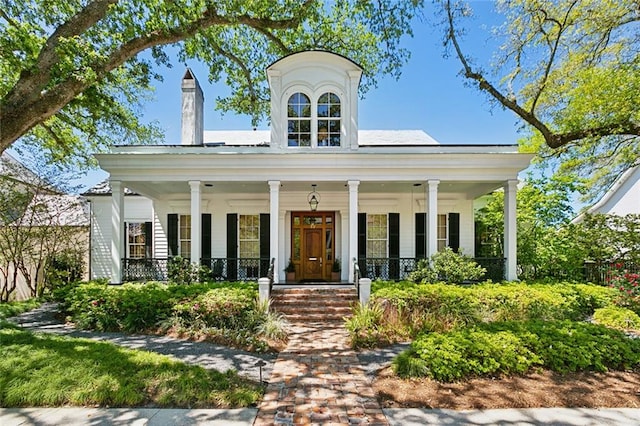 view of front of property with a porch