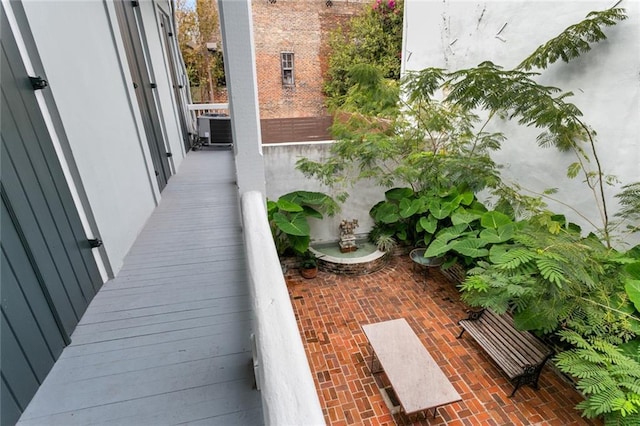 balcony with cooling unit